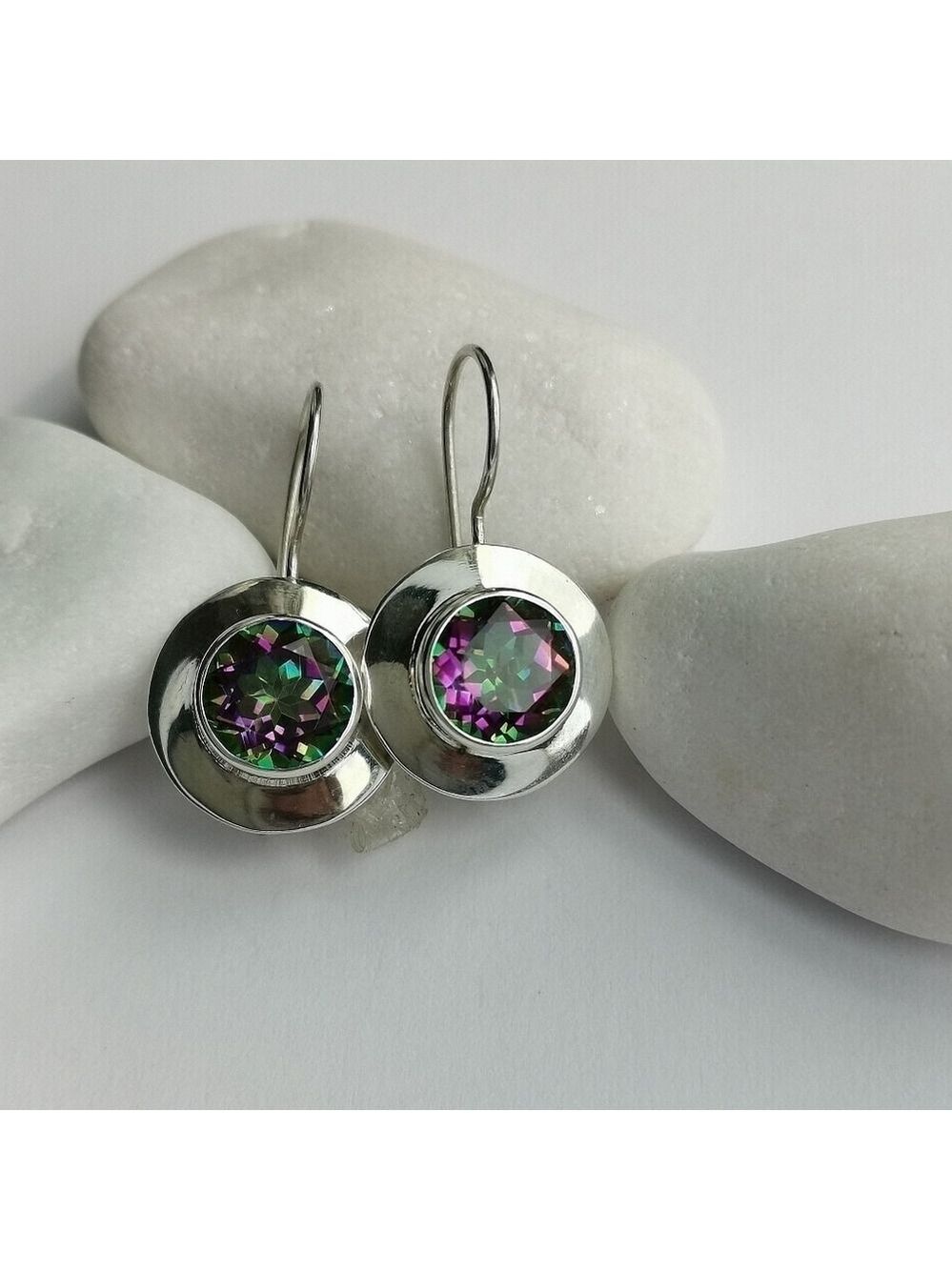 Sterling Silver Mystic Topaz Earrings - Picture 3 of 8